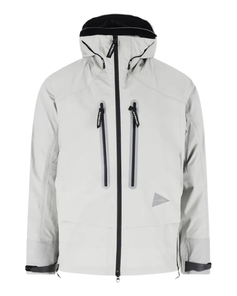 and wander Pertex Shield Ripstop-Kapuzenjacke - Grau Grau