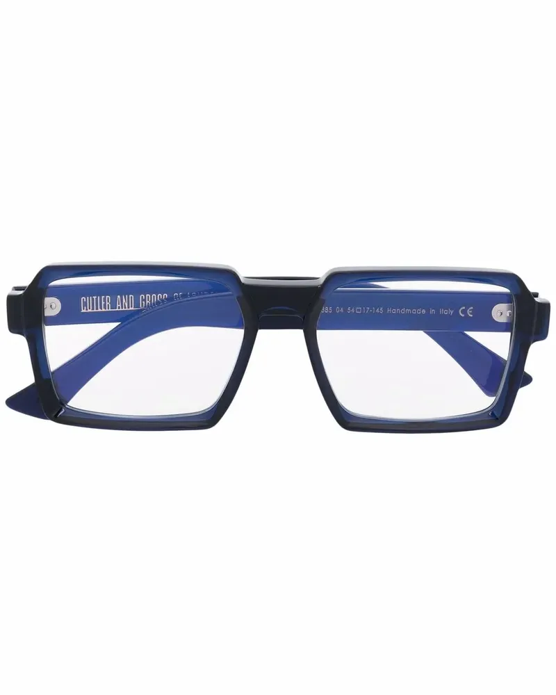 Cutler and Gross Brille mit eckigem Gestell - Blau Blau