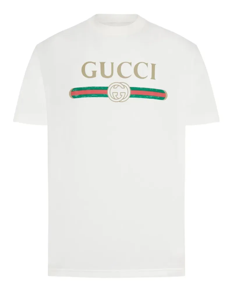 Gucci T-Shirt mit Print - Weiß Weiß