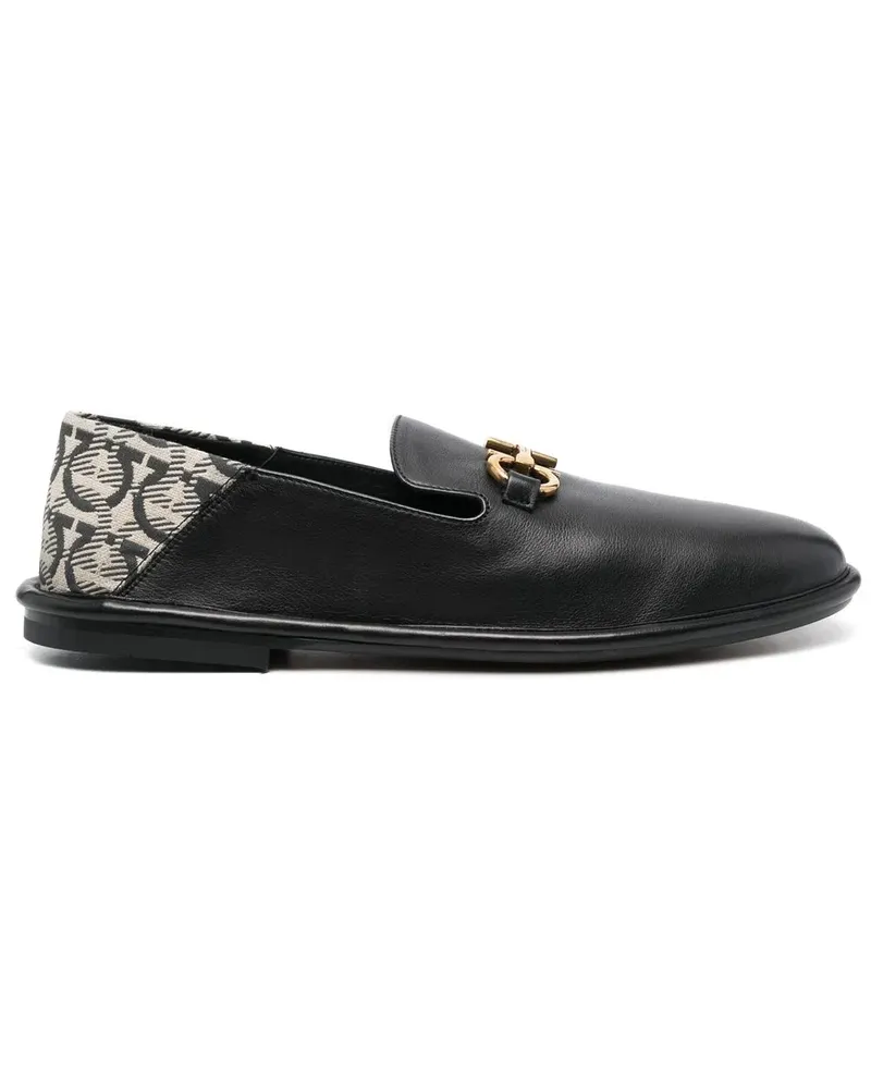 Ferragamo Loafer mit Gancini-Print - Schwarz Schwarz