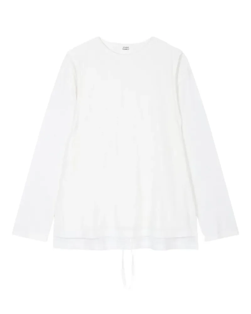 STUDIO TOMBOY layered wrap long-sleeve t-shirt - Weiß Weiß