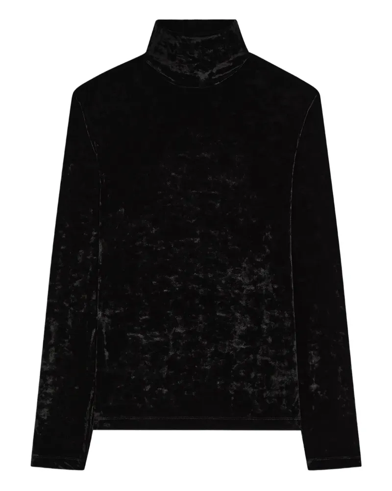 Dries van Noten Langarmshirt aus Samt - Schwarz Schwarz