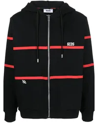 GCDS Kapuzenjacke mit Streifen Schwarz