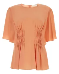 Chloé Seidenbluse mit Flügelärmeln Orange