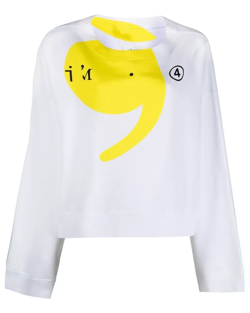 Maison Margiela Sweatshirt mit Logo-Print - Weiß Weiß