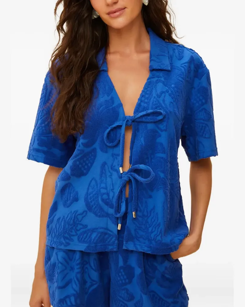 FARM Rio River Nature tie-detail top - Blau Blau