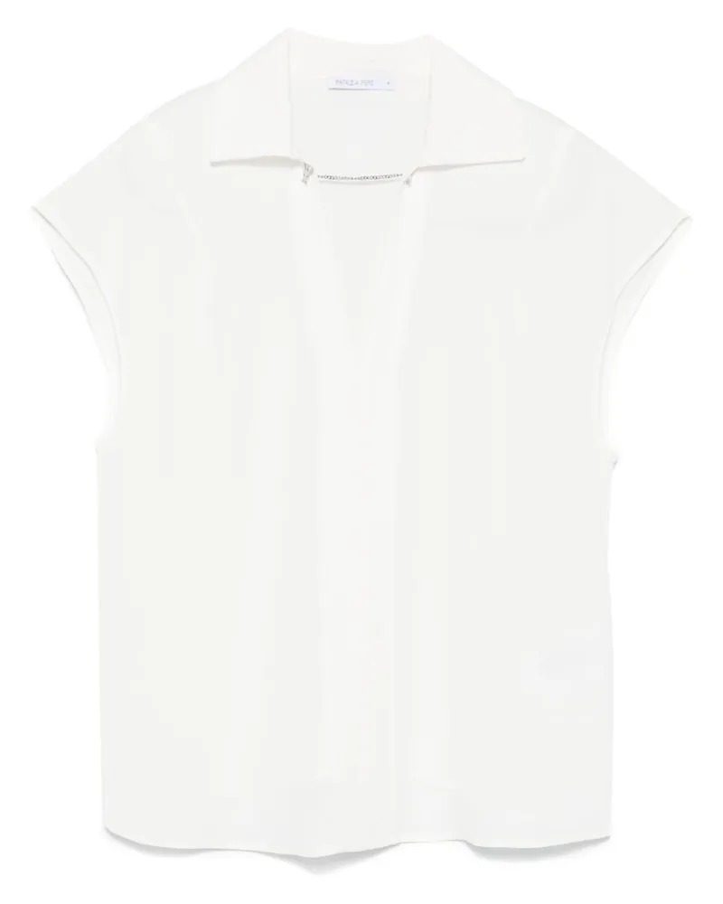 Patrizia Pepe Bluse mit Manschettenknopf-Detail - Weiß Weiß