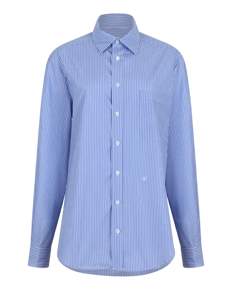 DOUUOD vertical-stripe long-sleeve shirt - Blau Blau