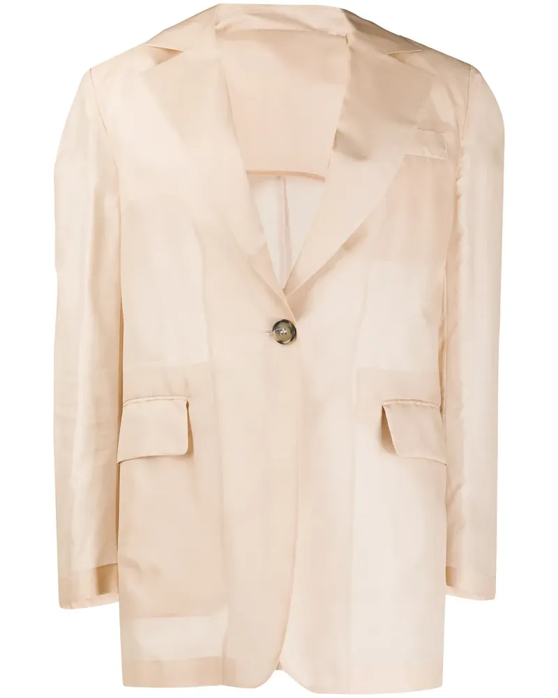 MSGM Einreihige Jacke - Nude Nude