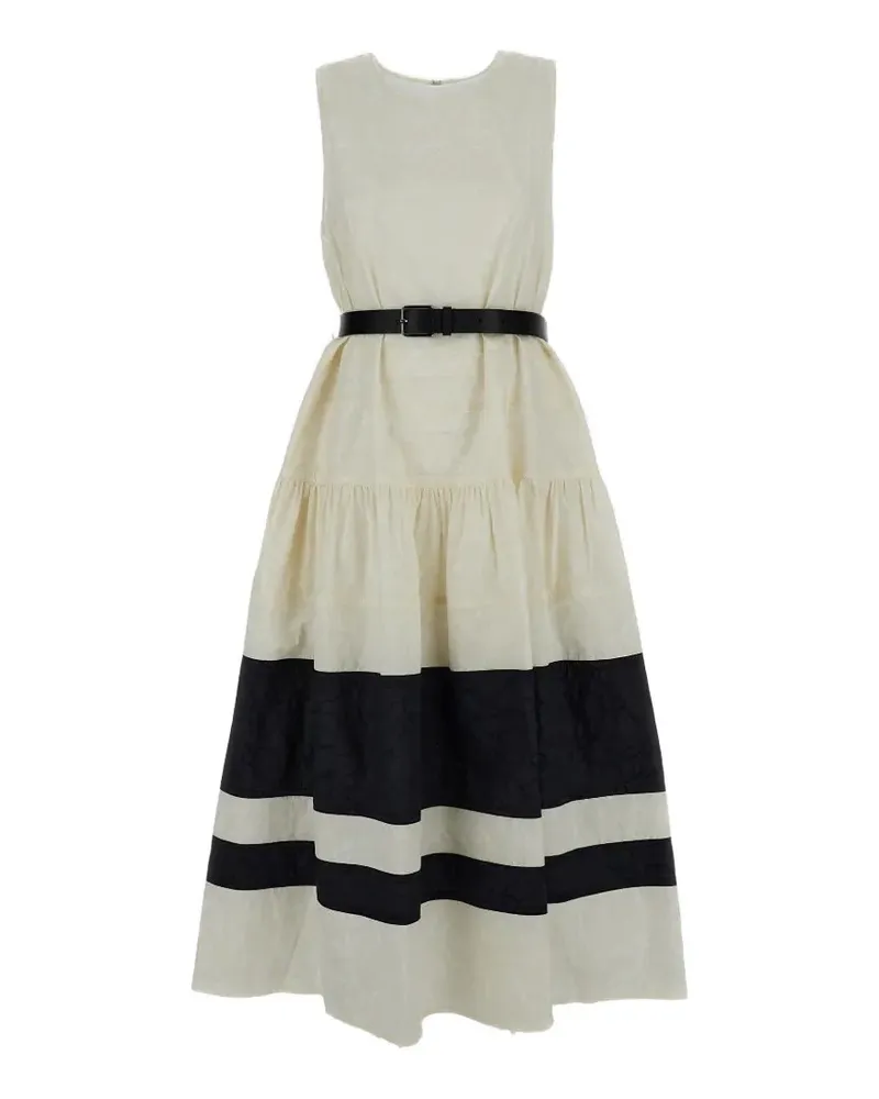 Mantù Gestreiftes A-Linien-Kleid - Nude Nude