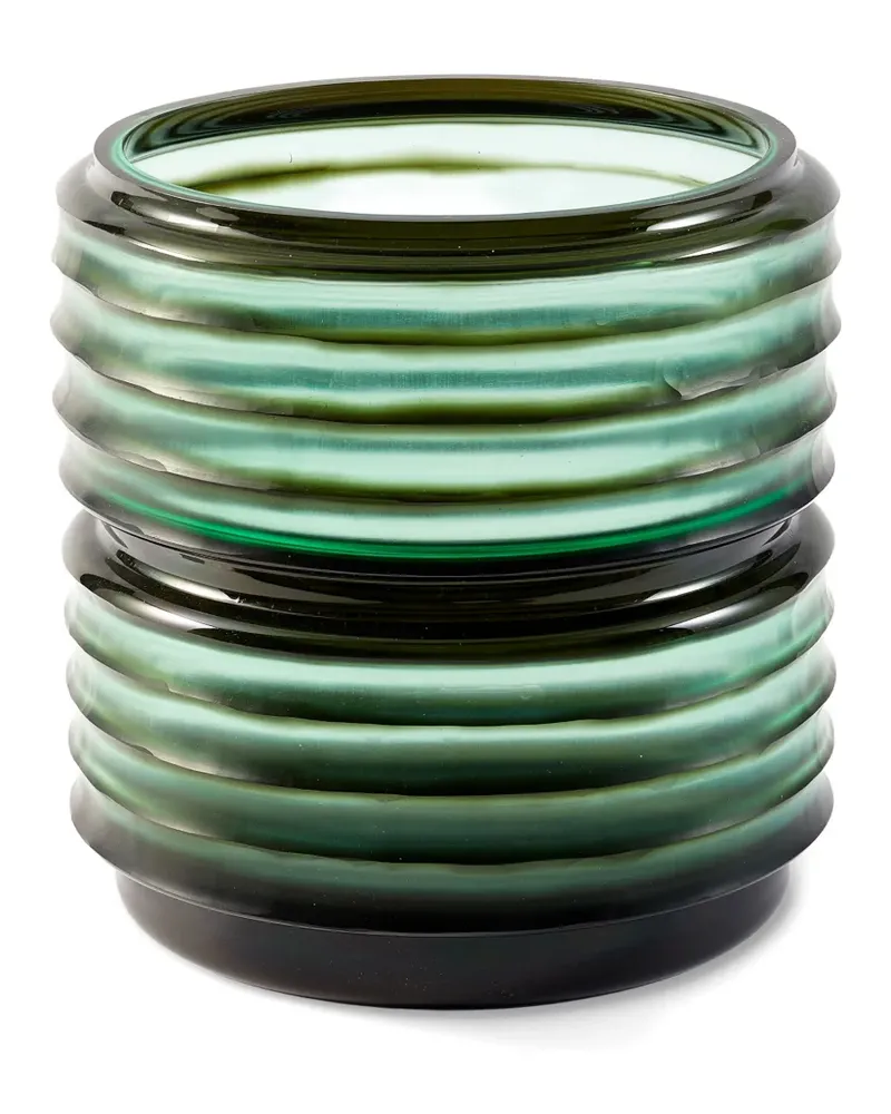 POLSPOTTEN Mittelgroße Glasvase im Layering-Look - Grün Grün