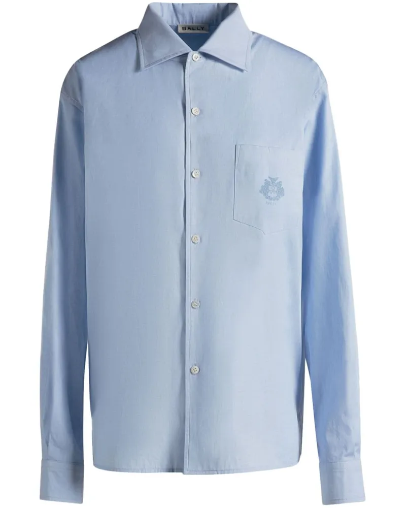 Bally Hemd mit Logo-Stickerei - Blau Blau