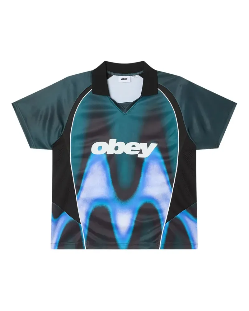 Obey blurred-print T-shirt - Grün Grün