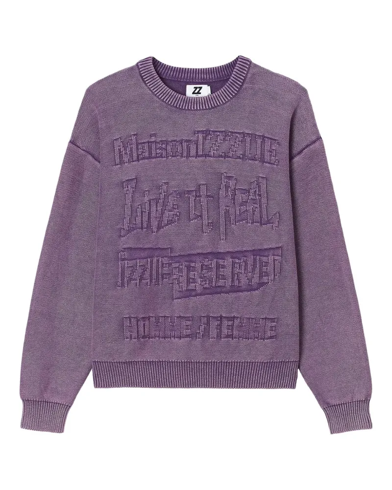 Izzue Pullover mit Logo-Prägung - Violett Violett