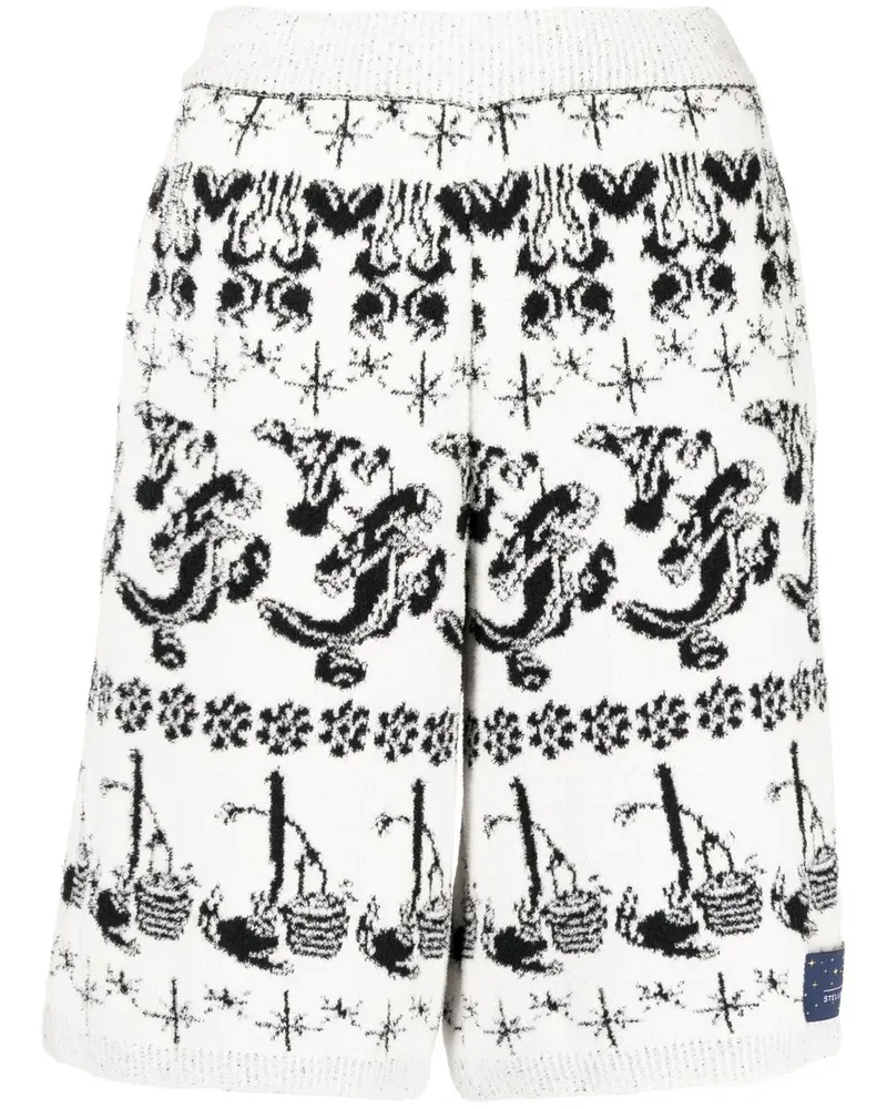 Stella McCartney x Disney Fantasia Fair Isle Jacquard-Bermudas - Weiß Weiß