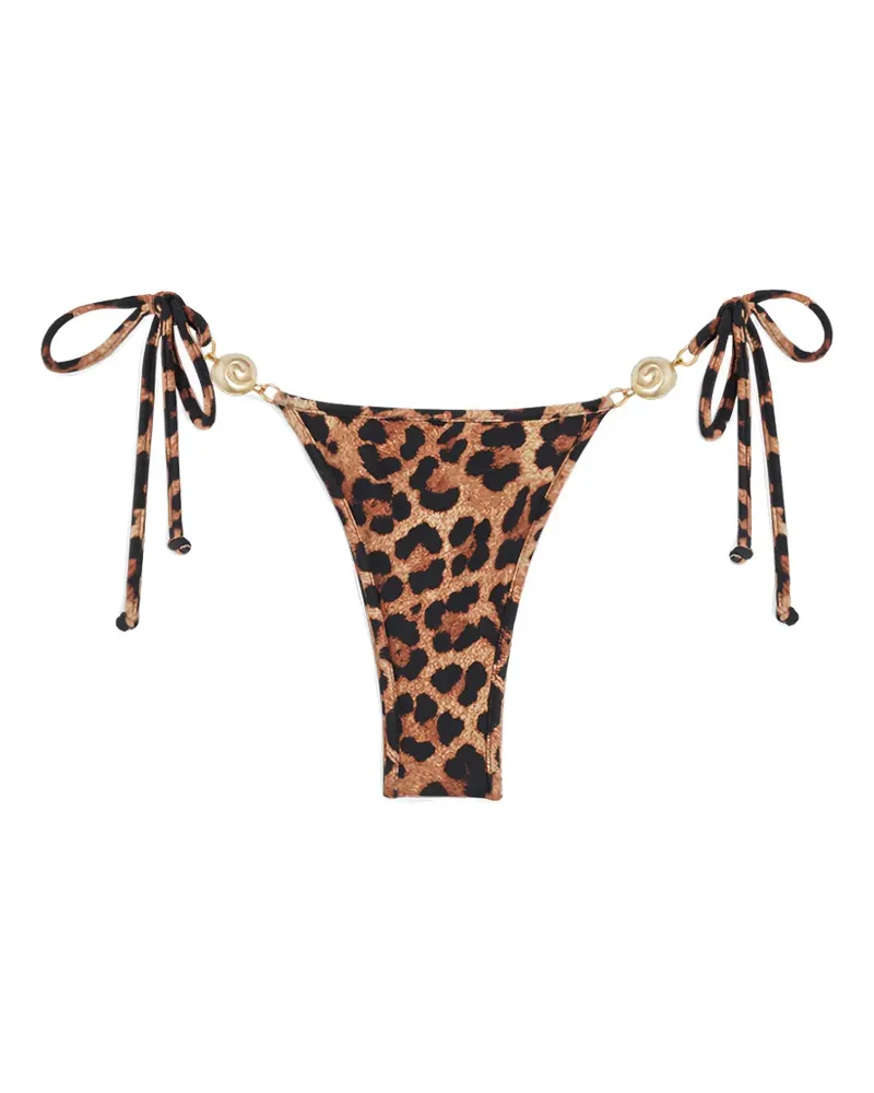 Reina Olga Carioca Splash Bikinihöschen mit Leopardenprint - Braun Braun
