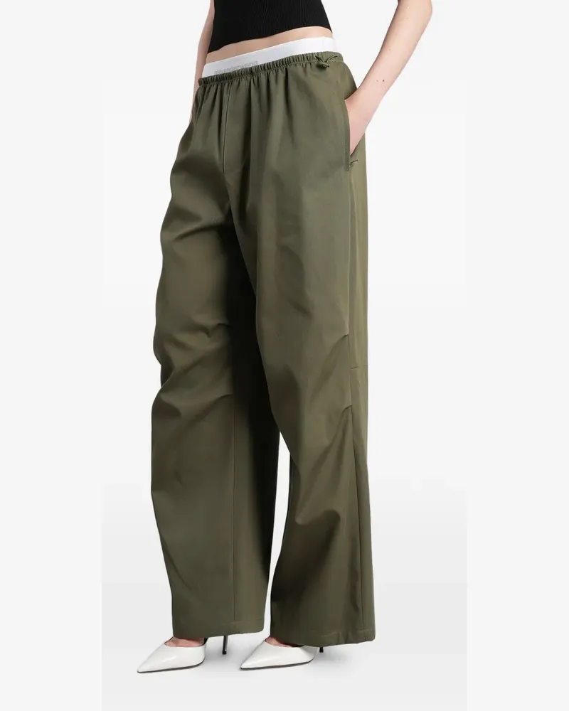 Alexander Wang Hose mit Logo-Bund - Grün Grün