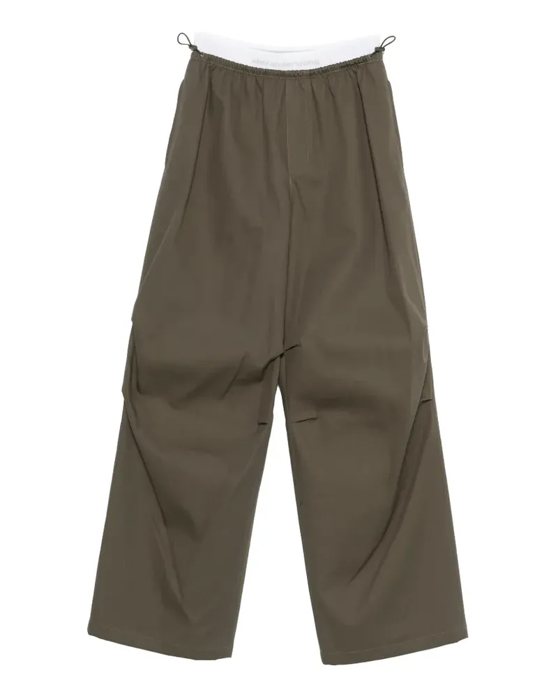 Alexander Wang logo-waistband trousers - Grün Grün