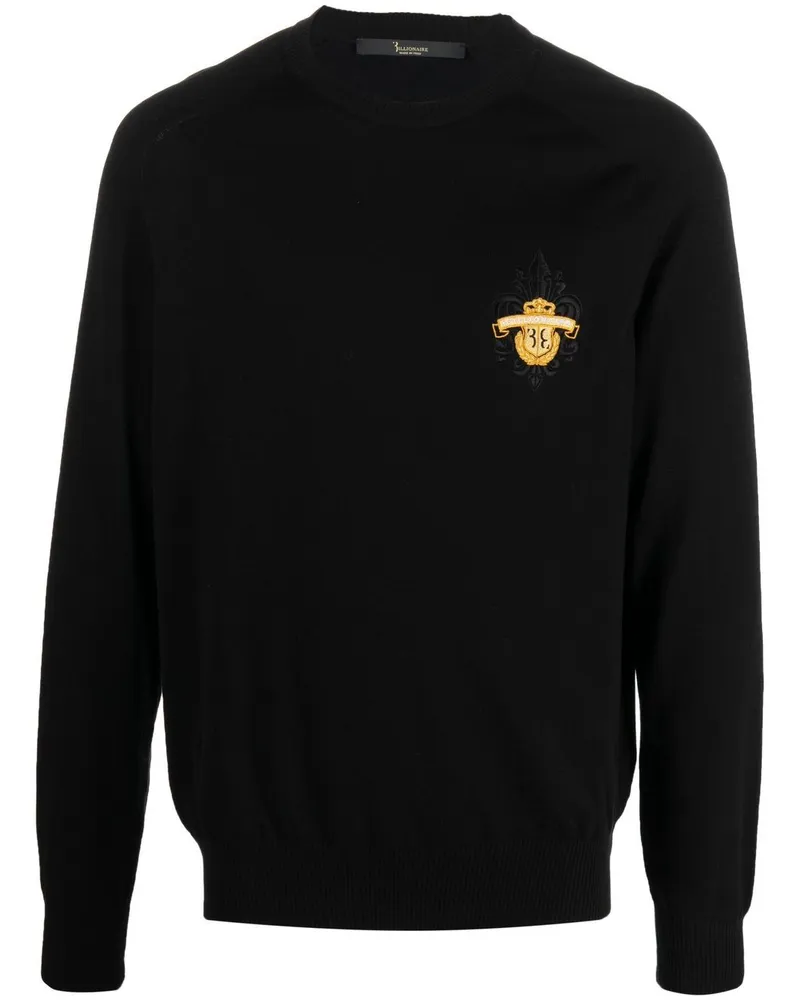 Billionaire Pullover mit Logo-Stickerei - Schwarz Schwarz