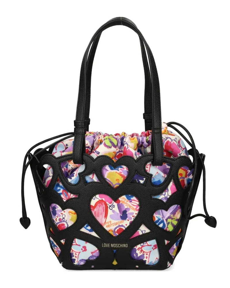 Moschino heart cutout tote bag - Schwarz Schwarz