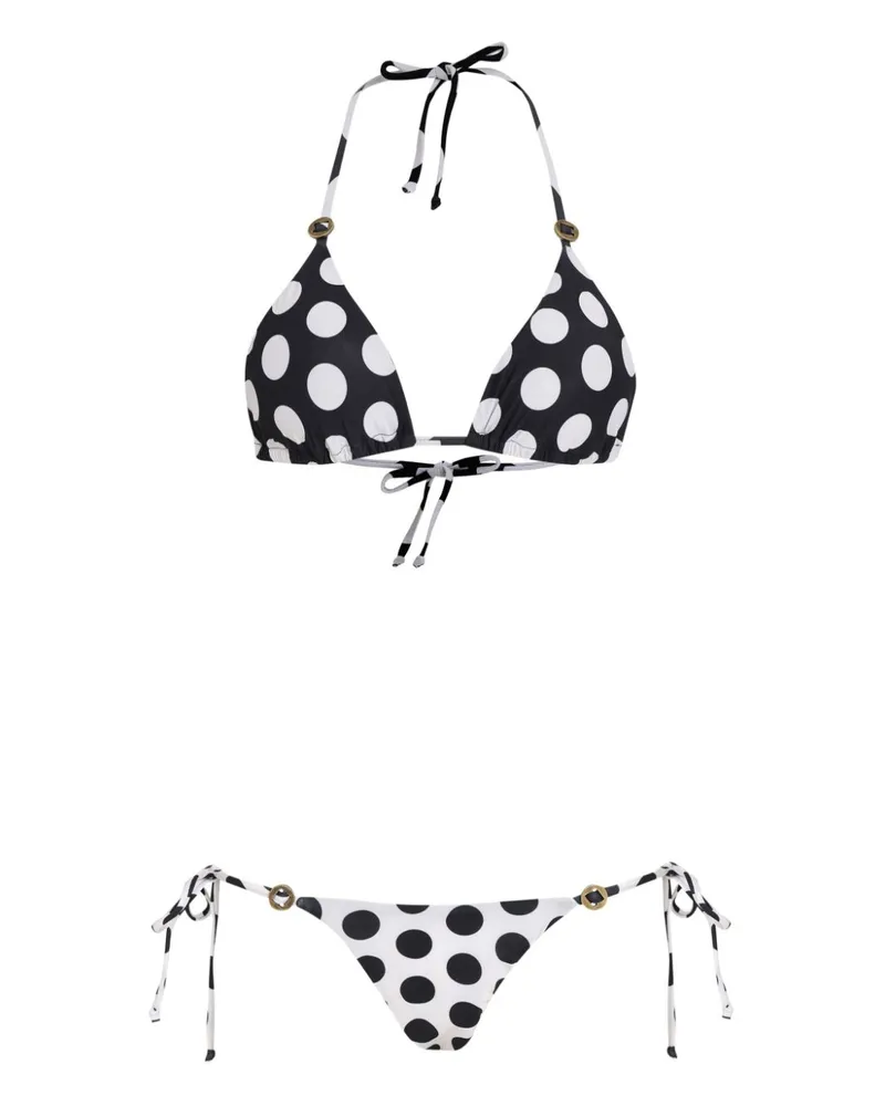 Amir Slama Bikini mit Polka Dots - Schwarz Schwarz