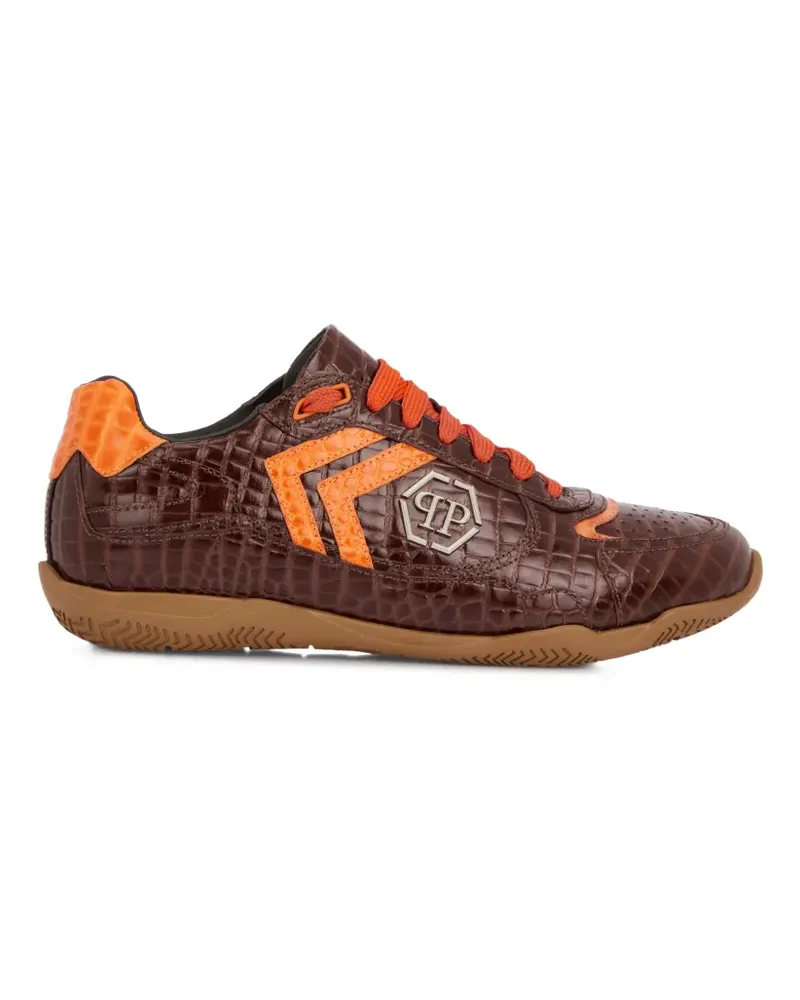 Philipp Plein PIT-$TOP Sneakers mit Kroko-Print - Braun Braun