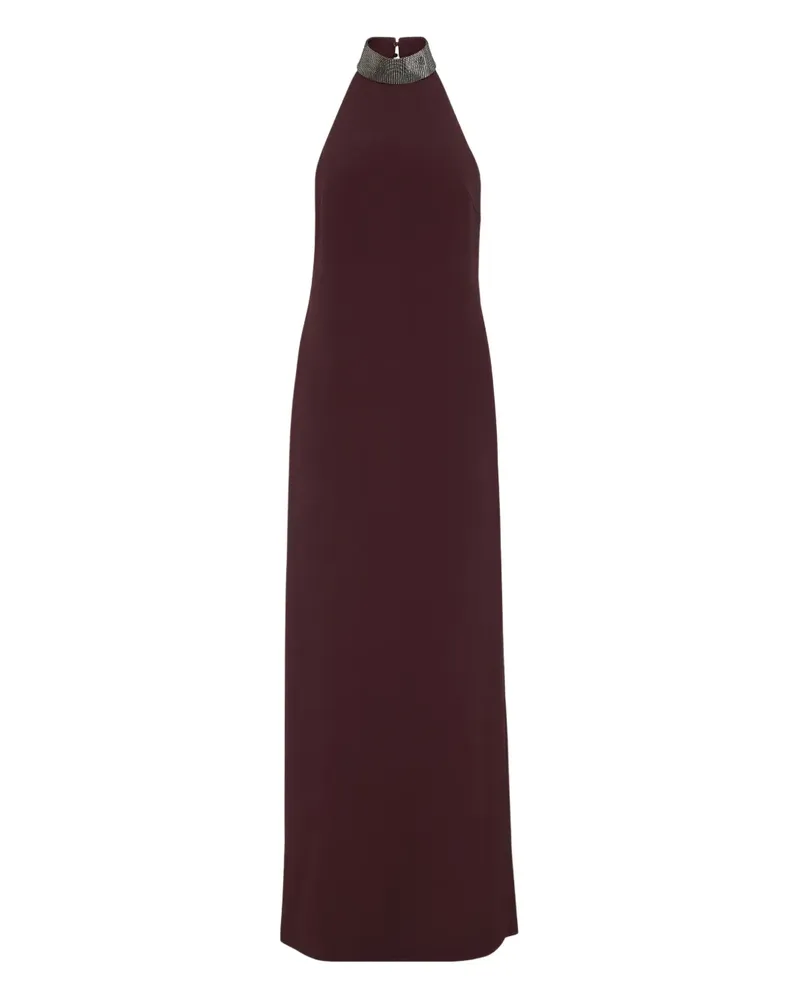 Brunello Cucinelli Verziertes Neckholder-Kleid - Rot Rot