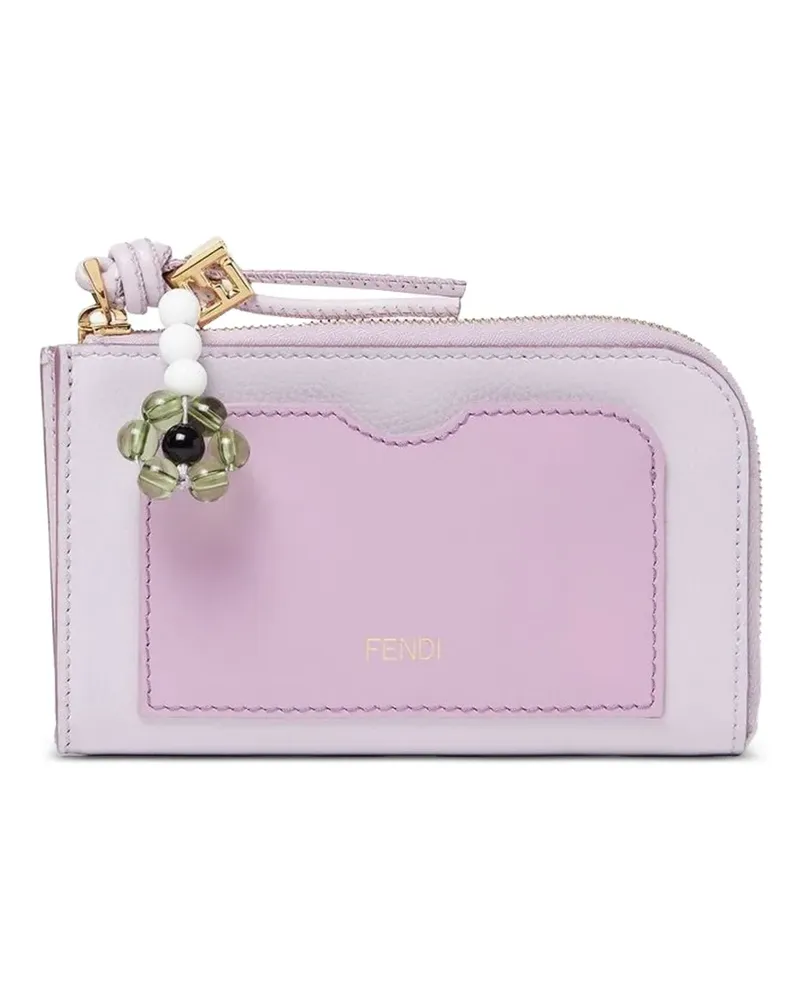 Fendi FF Diamonds logo-embossed leather cardholder - Rosa Rosa