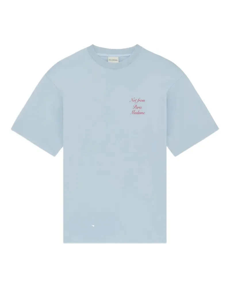 Drôle de Monsieur calligraphy slogan T-shirt - Blau Blau