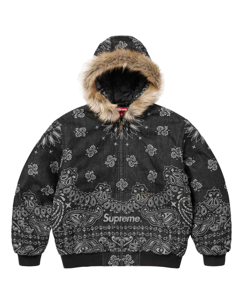 Supreme Being Jeansjacke aus Bandana-Jacquard - Schwarz Schwarz