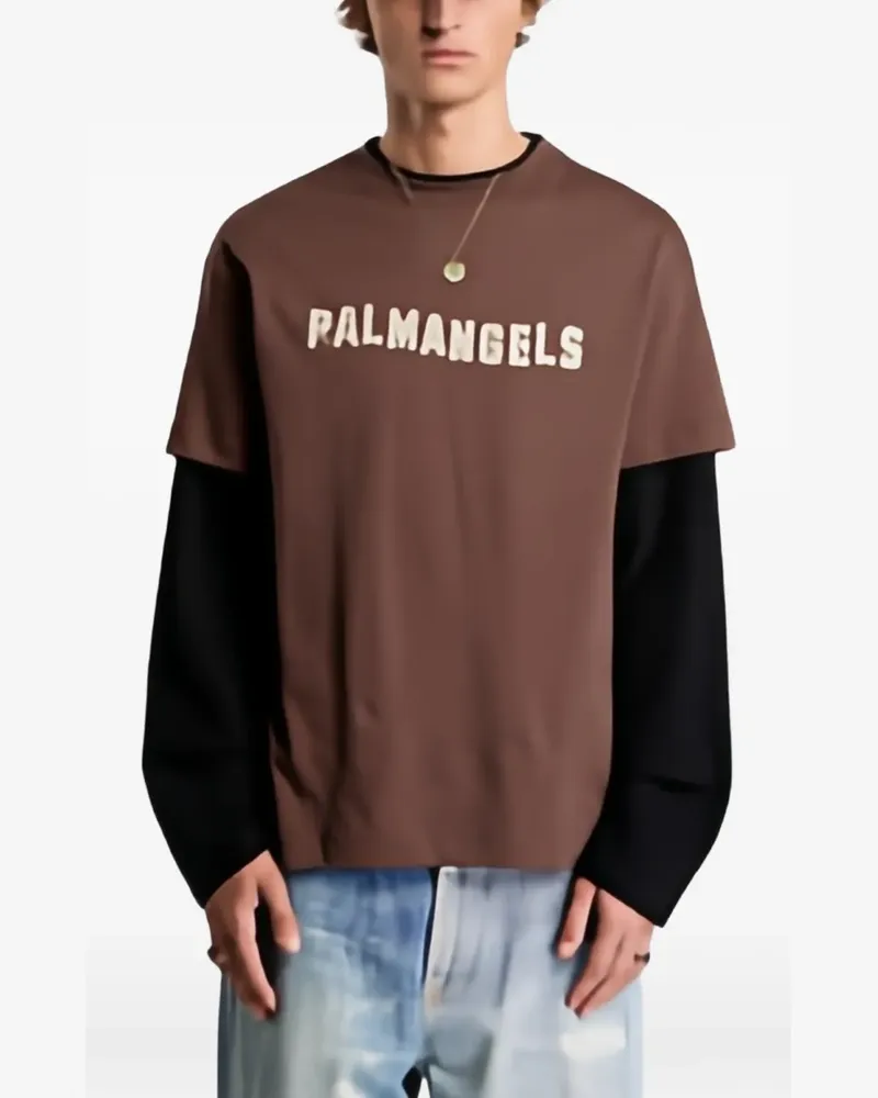 Palm Angels T-Shirt im Layering-Look - Braun Braun