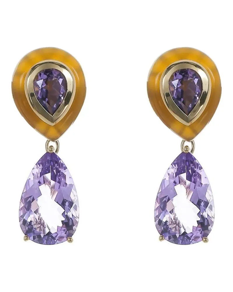 Mason and Books Adela amethyst and carnelian earrings - Gold Gold