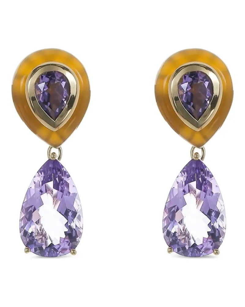 Mason and Books Adela amethyst and carnelian earrings - Gold Gold