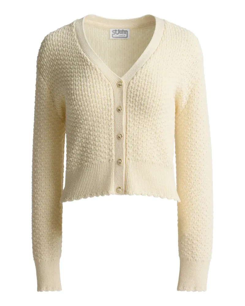 ST. JOHN perle crepe knit cardigan - Nude Nude