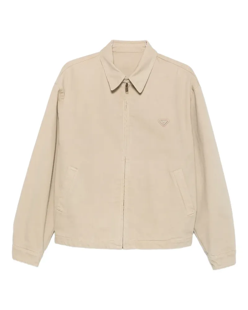 Prada logo-plaque jacket - Nude Nude