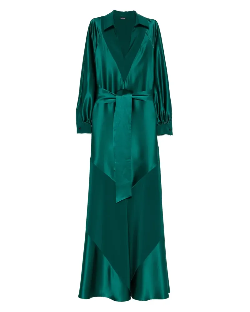 Kiton Maxikleid mit Bindegürtel - Grün Grün