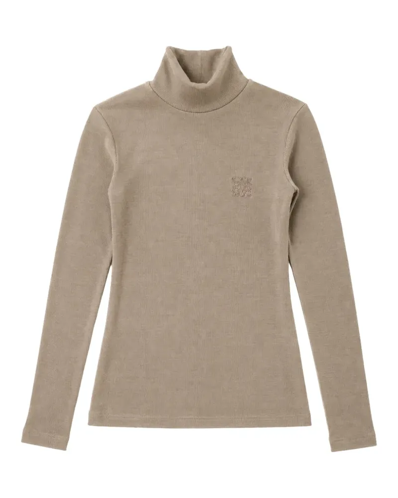 Max Mara logo-embroidered roll-neck top - Braun Braun