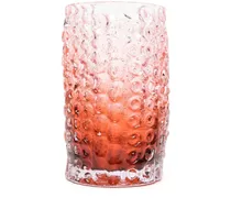 Vase aus Reliefglas (16x30cm) - Rosa