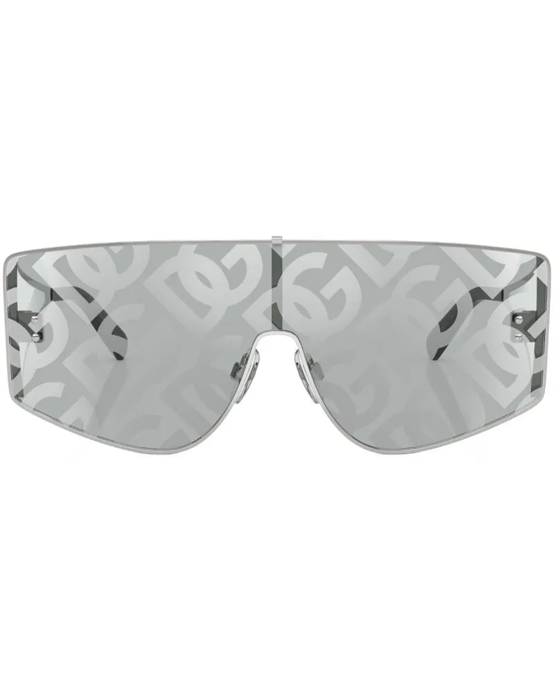 Dolce & Gabbana Sharped Sonnenbrille mit durchgehendem Glas - Silber Silber