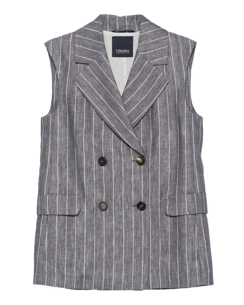 Max Mara striped button vest - Blau Blau
