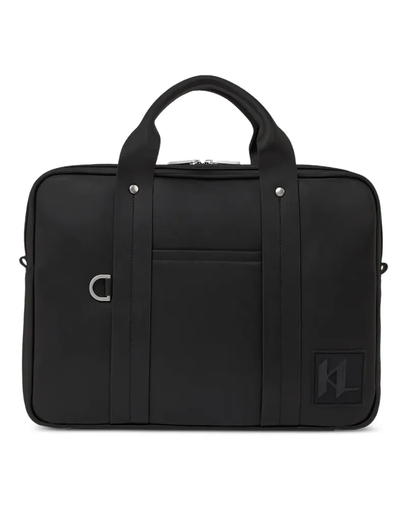 Karl Lagerfeld Aktentasche mit Logo-Patch - Schwarz Schwarz