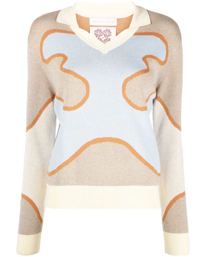 Lukhanyo Mdingi Pullover mit abstraktem Muster - Blau Blau