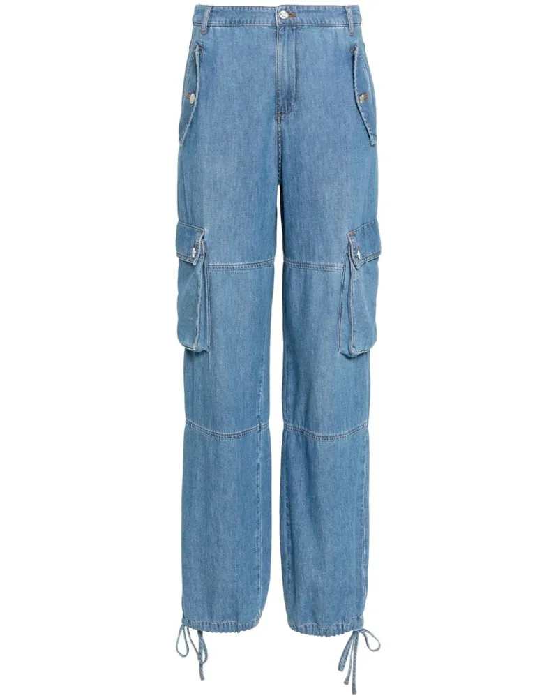 Moschino Cargo-Jeans mit Kordelzug Blau