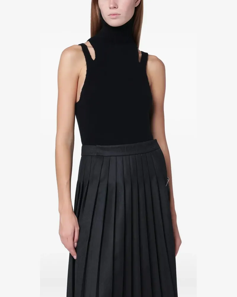 Roberto Collina Rollkragenoberteil mit Cut-Out - Schwarz Schwarz