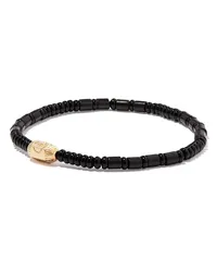 Luis Morais Onyx-Perlenarmband mit 14kt Hamsa-Gelbgolddetail Gold