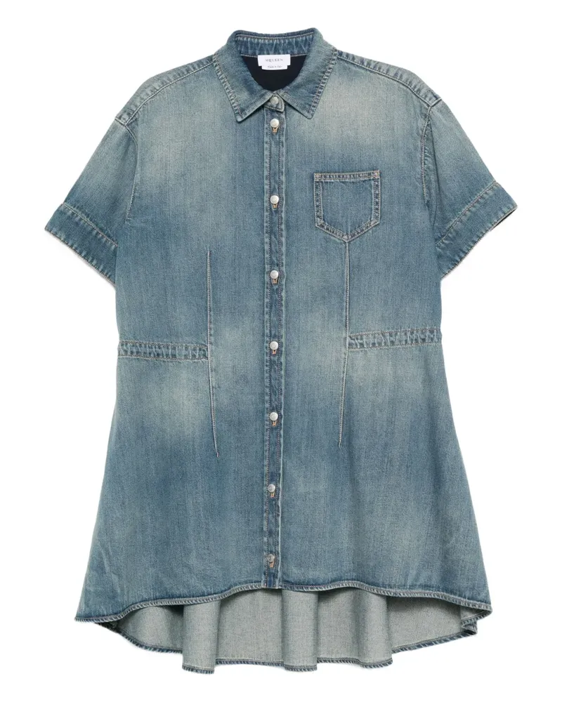 Alexander McQueen Jeanskleid mit kurzen Ärmeln - Blau Blau