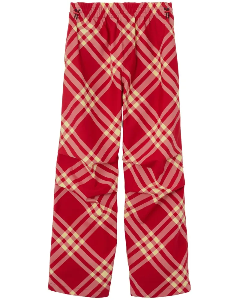 Burberry Karierte Cargohose mit weitem Bein - Rot Rot