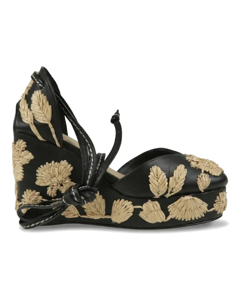 Castañer Carmela Pumps mit Raffiabast - Schwarz Schwarz