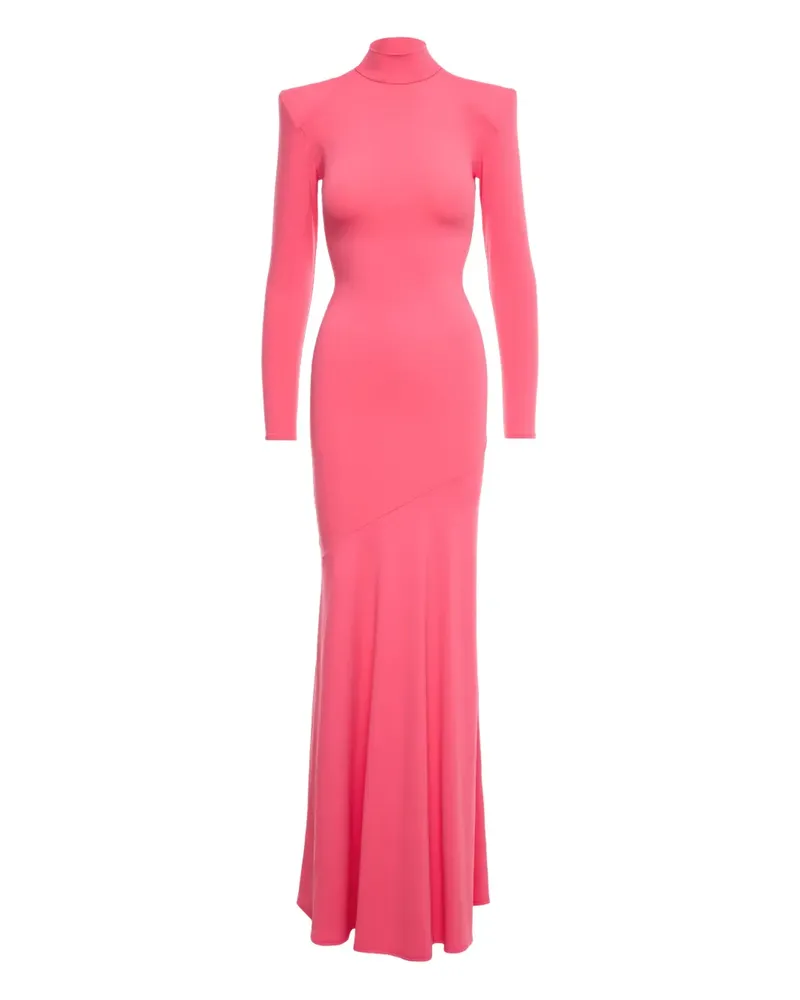 V:PM ATELIER Ausgestelltes Irma Maxikleid mit Stehkragen - Rosa Rosa
