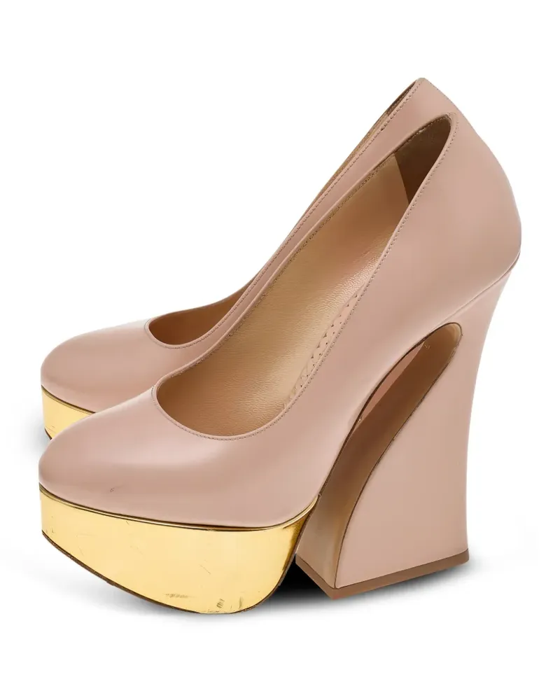 Charlotte Olympia platform curved-heel pumps - Nude Nude